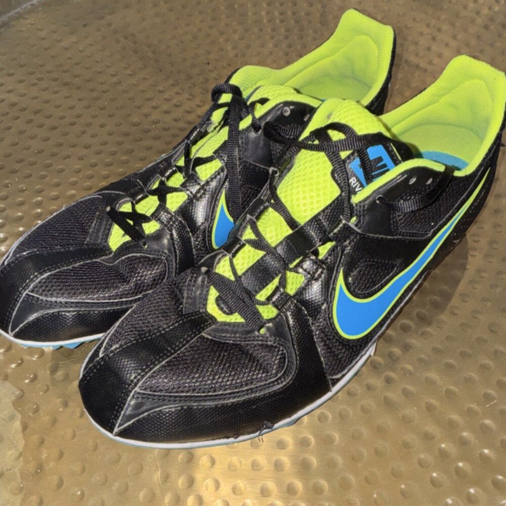 Nike Rival MD Track Spike Running Shoes Black Blue Yellow size 11 - Picture 4 of 11